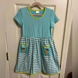 4/$20 Sparkle In Pink Polka Dot Stripe Pencil Dress Size 8/9 (4XL)